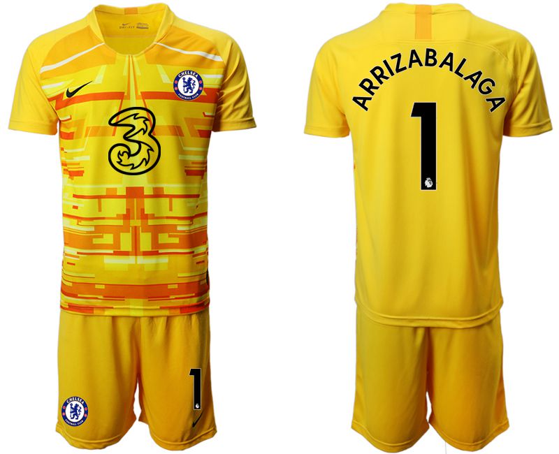 Men 2020-2021 club Chelsea yellow goalkeeper #1 Soccer Jerseys